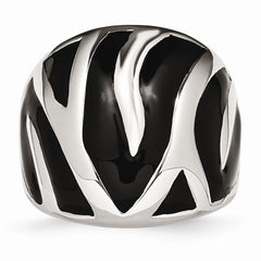 Stainless Steel Polished and Enameled Ring