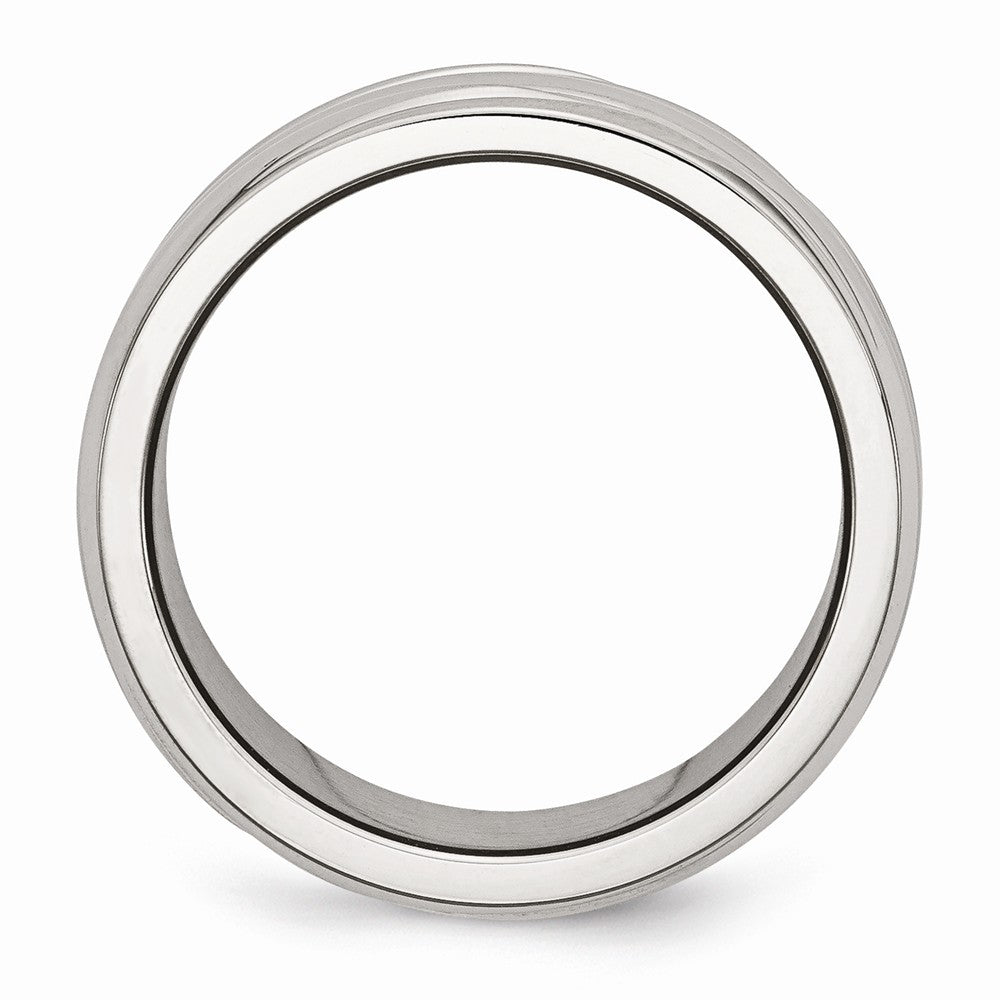 Stainless Steel Polished Grooved Ring