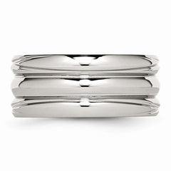 Stainless Steel Polished Grooved Ring