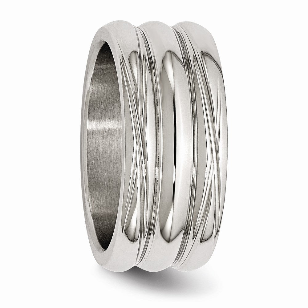 Stainless Steel Polished Grooved Ring