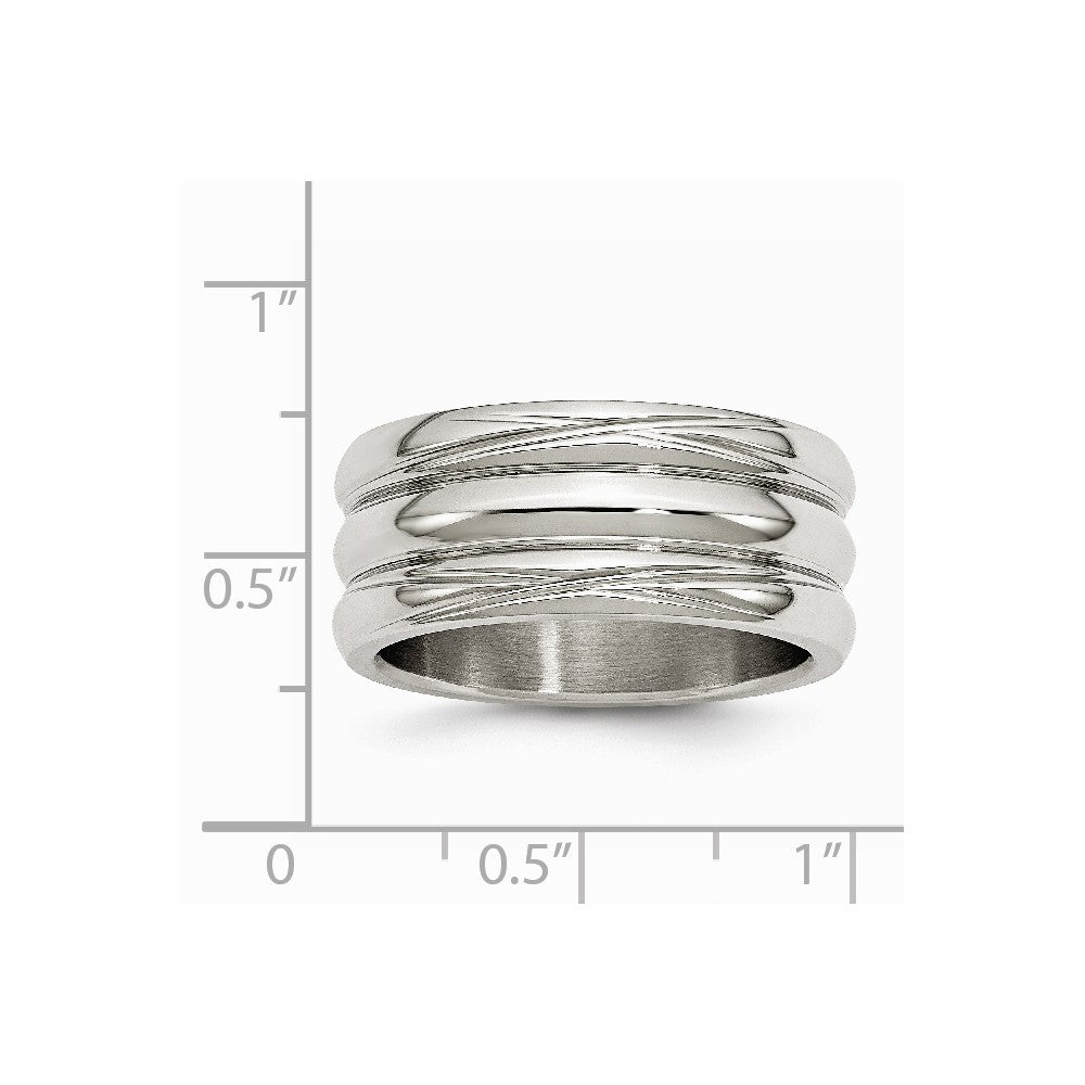 Stainless Steel Polished Grooved Ring