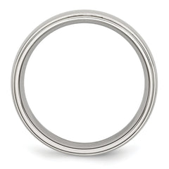 Stainless Steel Polished 6mm Ridged Edge Band