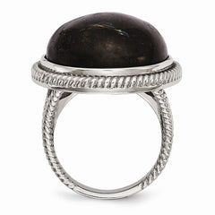 Sophia Jewelers Polished Stainless Steel Labradorite Fashion Ring