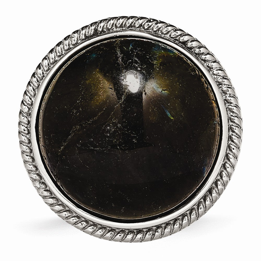 Sophia Jewelers Polished Stainless Steel Labradorite Fashion Ring