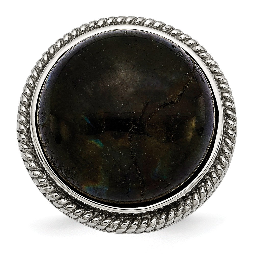 Sophia Jewelers Polished Stainless Steel Labradorite Fashion Ring