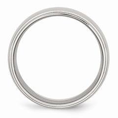 Stainless Steel Ridged Edge 8mm Polished Band