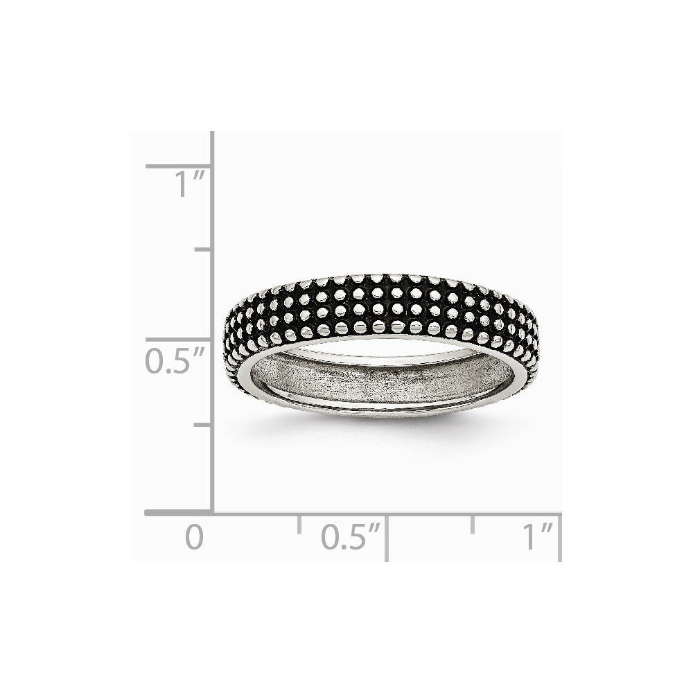 Stainless Steel Polished and Antiqued 5mm Band