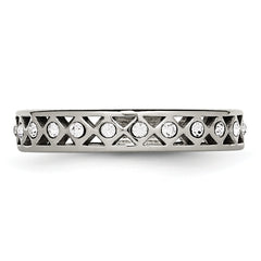 Stainless Steel Polished WithCrystal 4.5mm Band