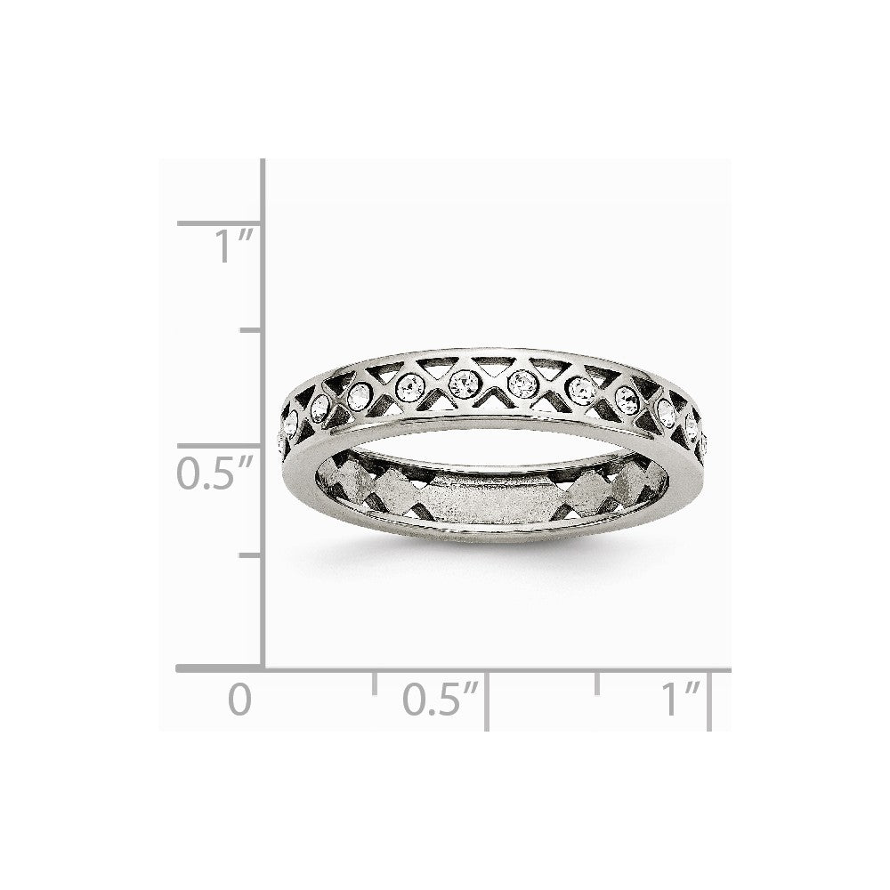 Stainless Steel Polished Crystal 4.50mm Band