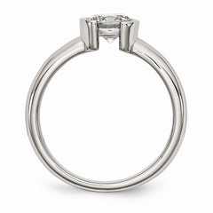 Stainless Steel Polished CZ Ring