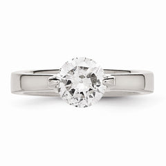 Stainless Steel Polished CZ Ring