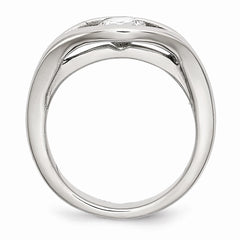 Stainless Steel Polished CZ Ring