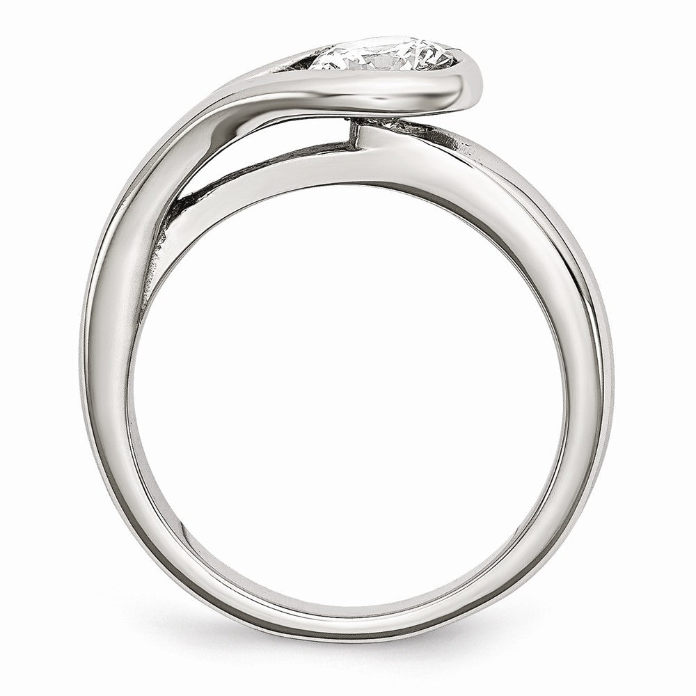 Stainless Steel Polished CZ Ring