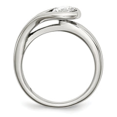 Stainless Steel Polished CZ Ring