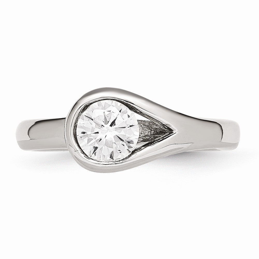 Stainless Steel Polished CZ Ring