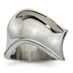 Stainless Steel Polished Wave Ring