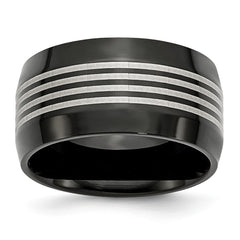 Stainless Steel Polished Black IP-plated 12.00mm Band