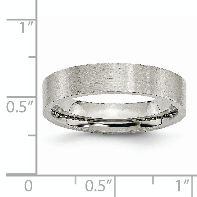 Stainless Steel Brushed 5mm Flat Band