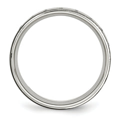 Stainless Steel Polished Black IP-plated 8mm Grooved Band