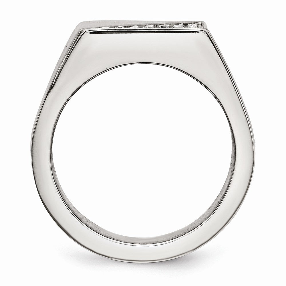 Sophia Jewelers Men's Stainless Steel Crystal Polished Ring