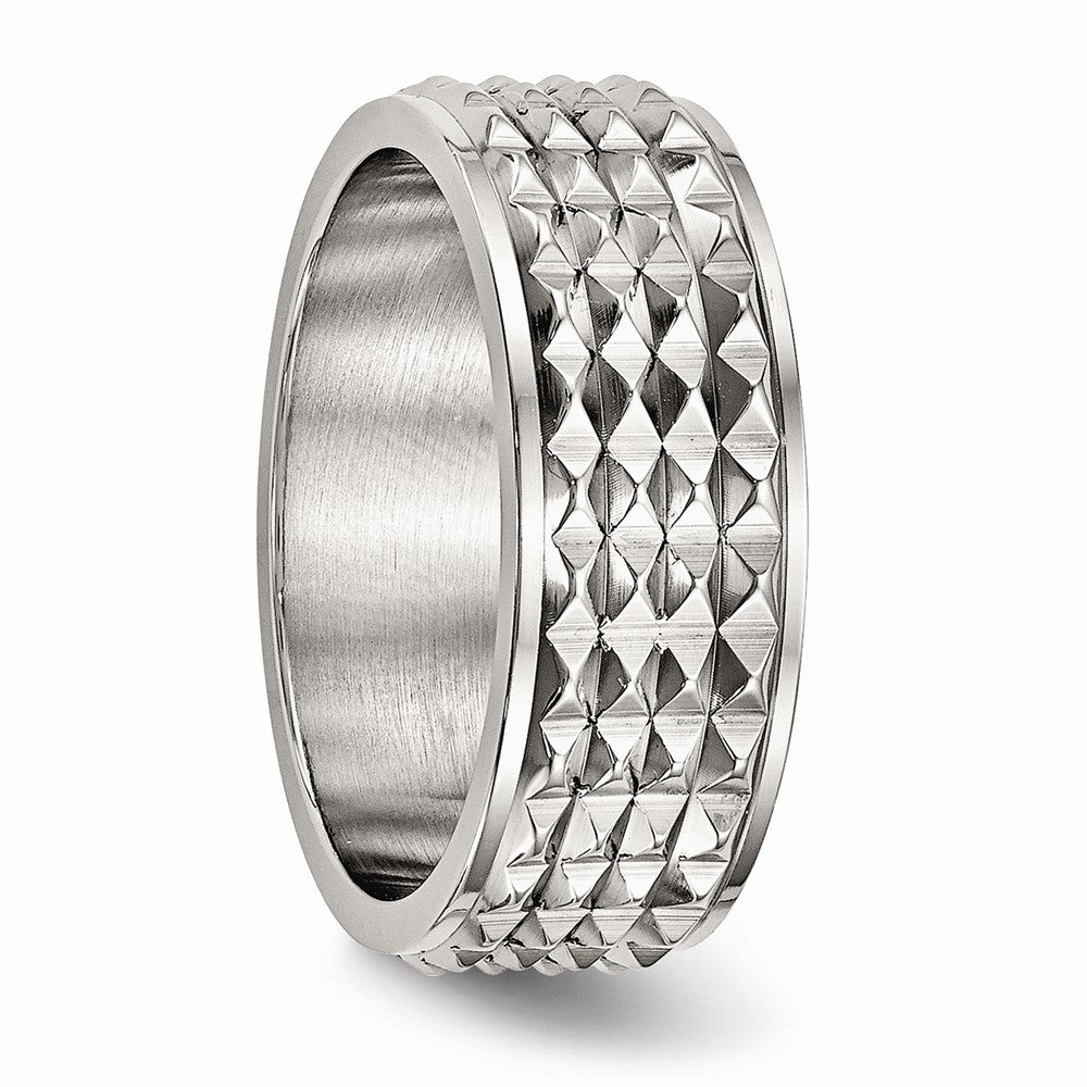 Stainless Steel Polished Studded Ring