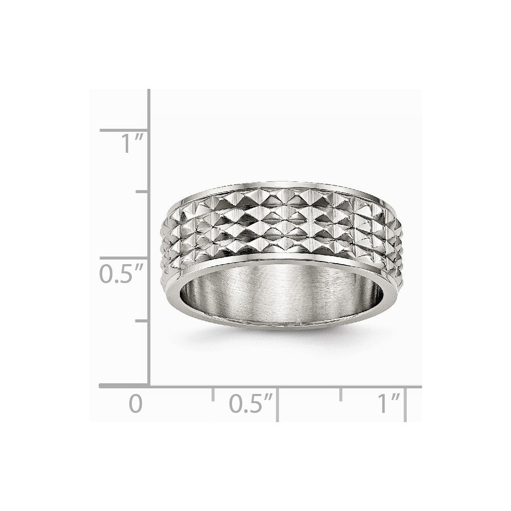 Stainless Steel Polished Studded Ring