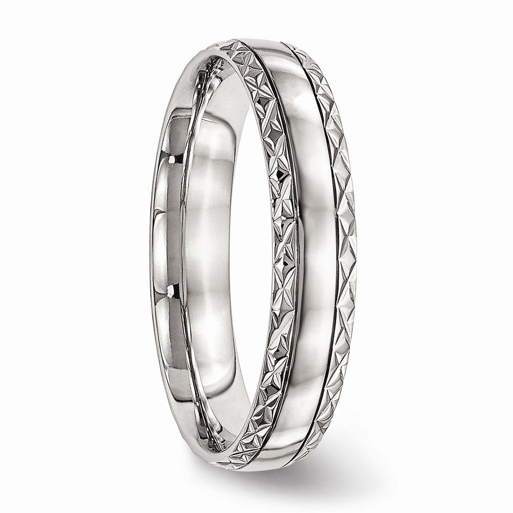 Sophia Jewelers Stainless Steel Criss Cross Wedding Band Polished Finish