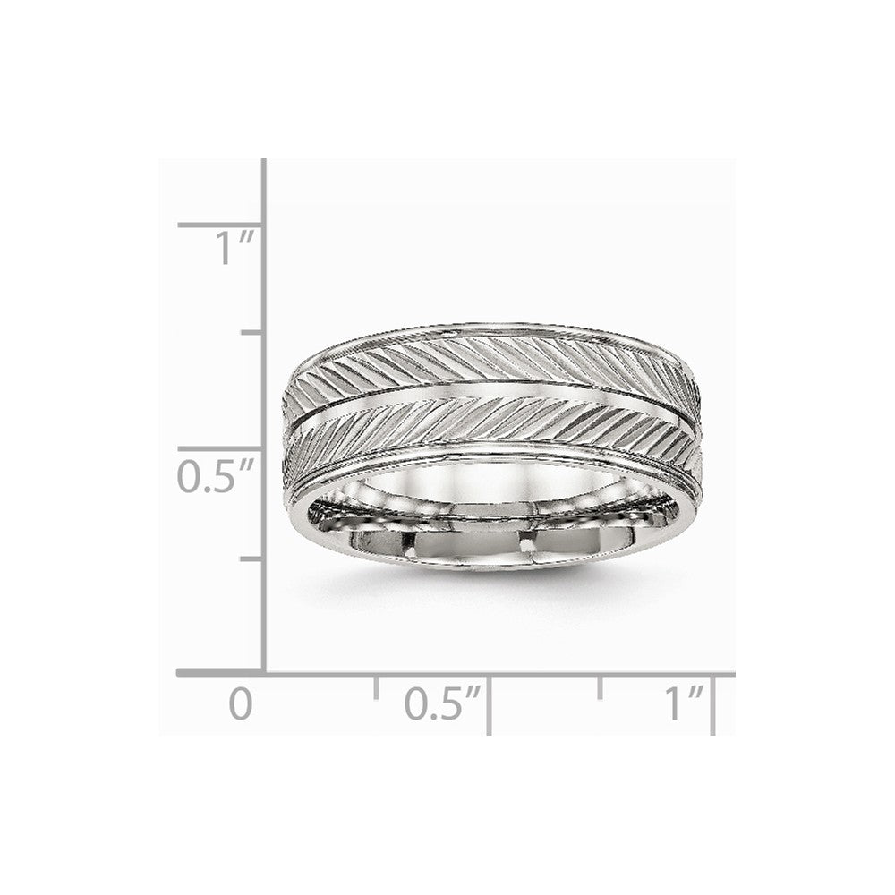 Stainless Steel Polished Grooved Ring