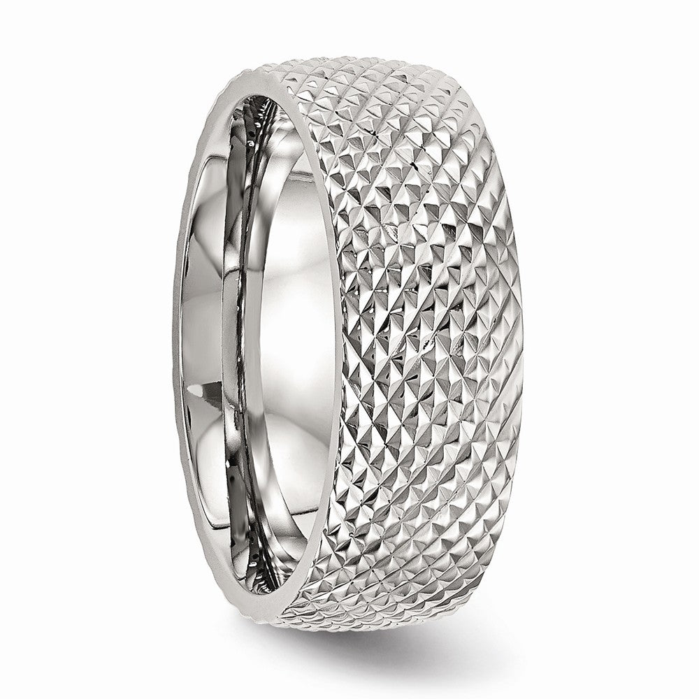 Stainless Steel Polished Textured Ring