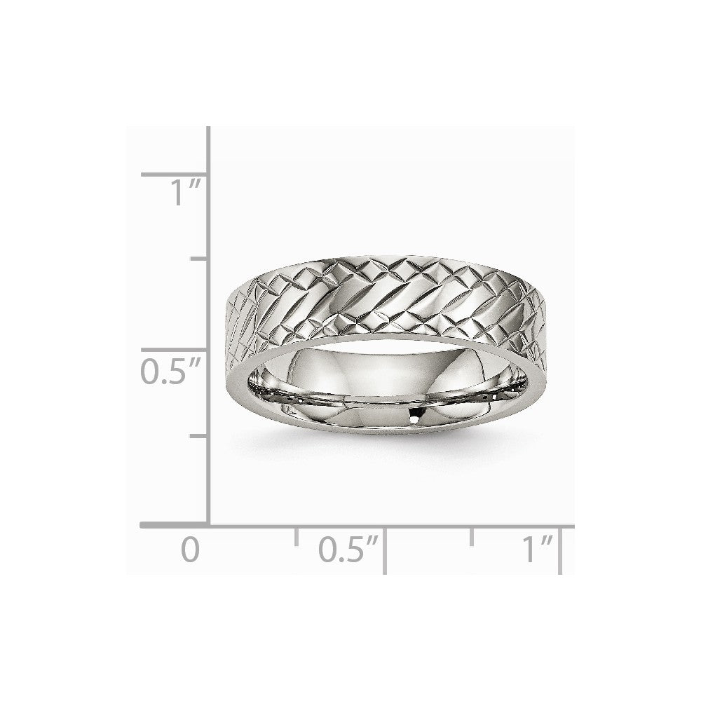 Stainless Steel Polished Textured Ring