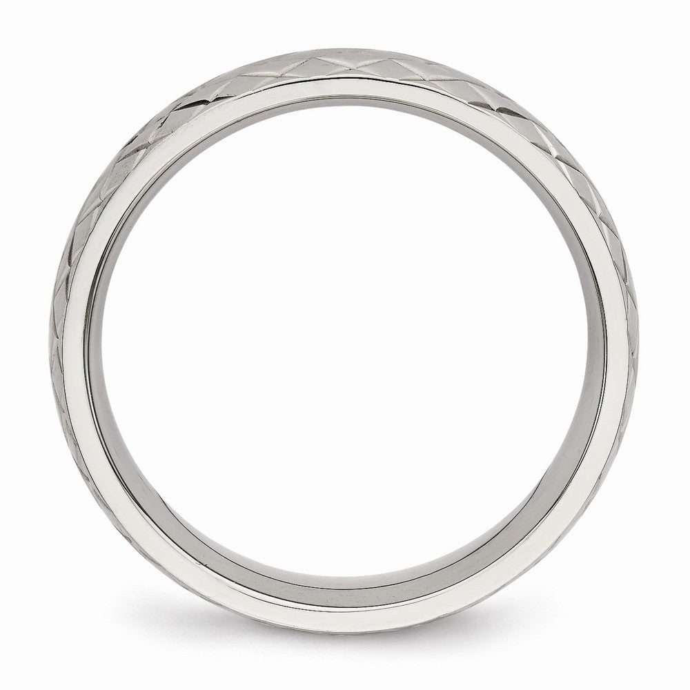 Stainless Steel Polished Textured Ring