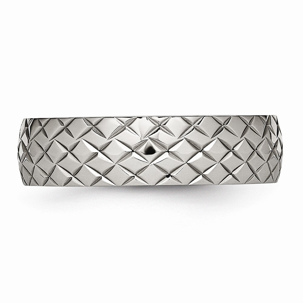 Stainless Steel Polished Textured Ring