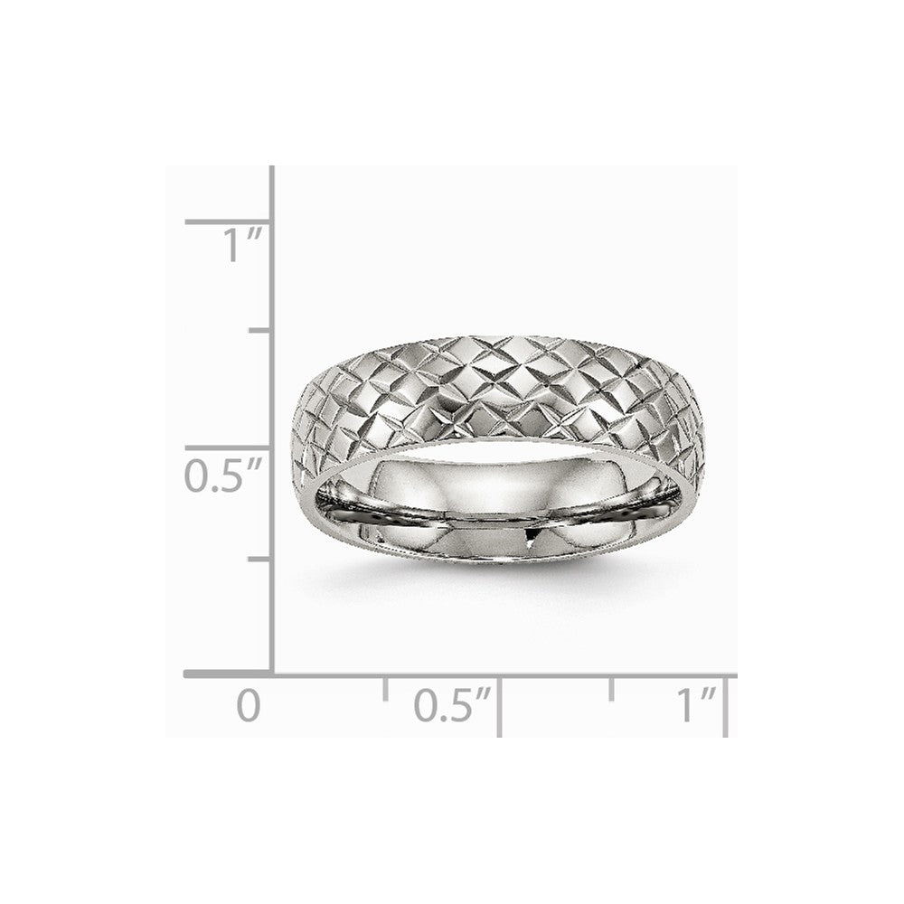 Stainless Steel Polished Textured Ring