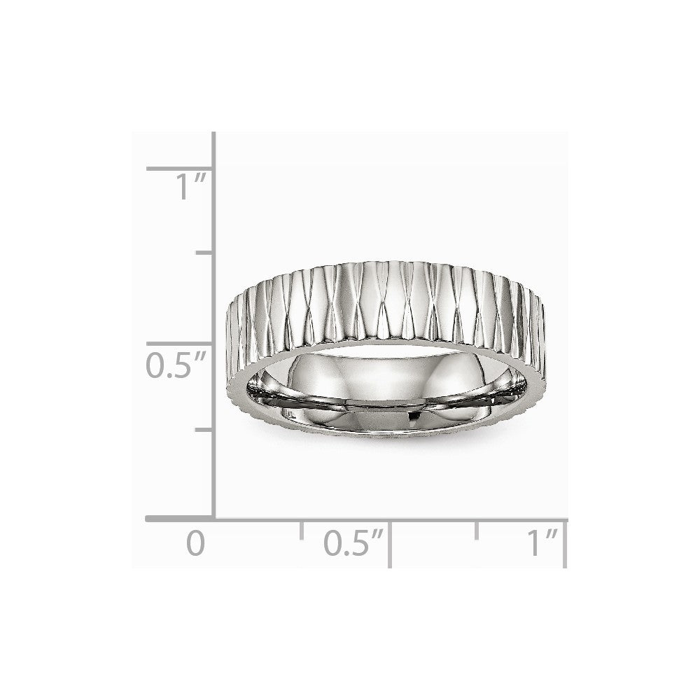 Stainless Steel Polished Textured Ring