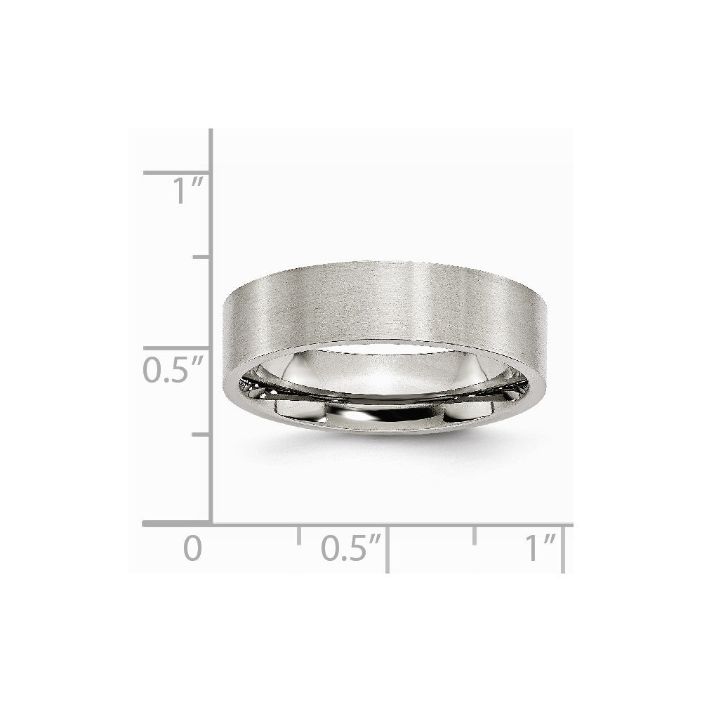 Stainless Steel Flat 6mm Brushed Band