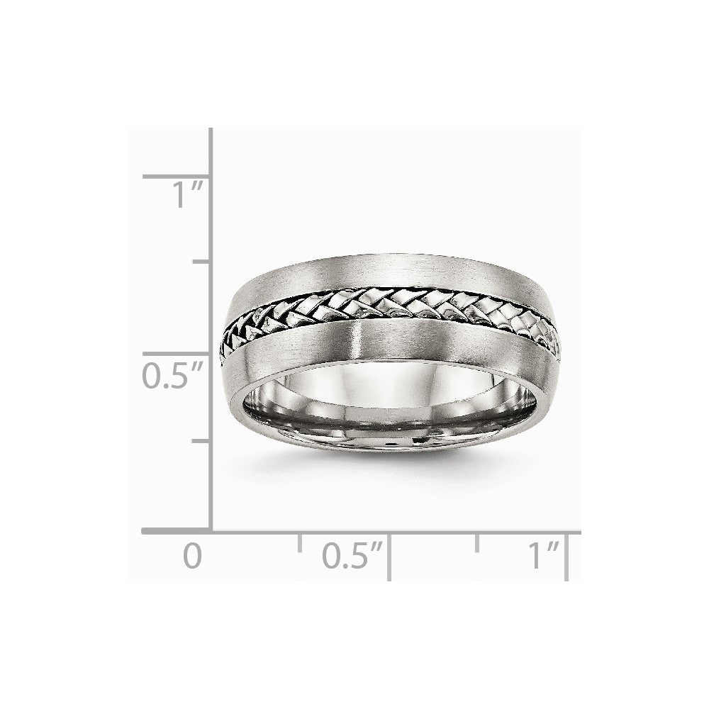 Stainless Steel Brushed and Polished Braided 8.00mm Band