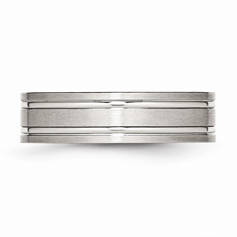 Sophia Jewelers Stainless Steel Wedding Band with Polished & Brushed Finish