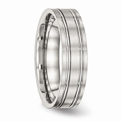 Sophia Jewelers Stainless Steel Wedding Band with Polished & Brushed Finish