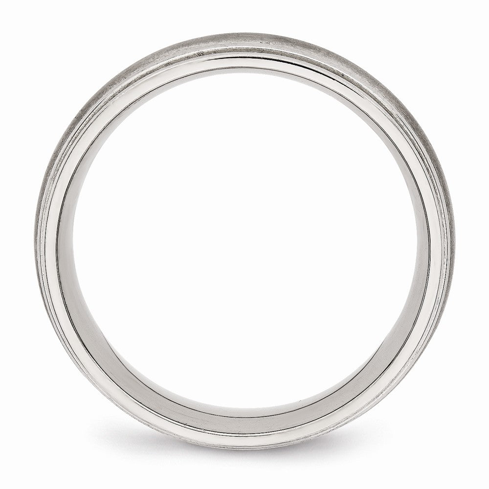 Stainless Steel Brushed and Polished Ridged 7.00mm Band