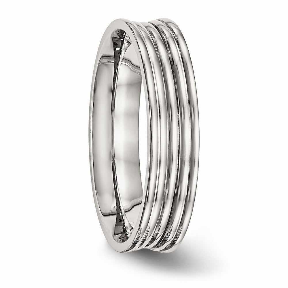 Stainless Steel Polished Ridged 5.00mm Band