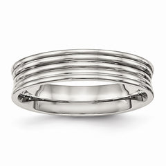 Stainless Steel Polished Ridged 5.00mm Band