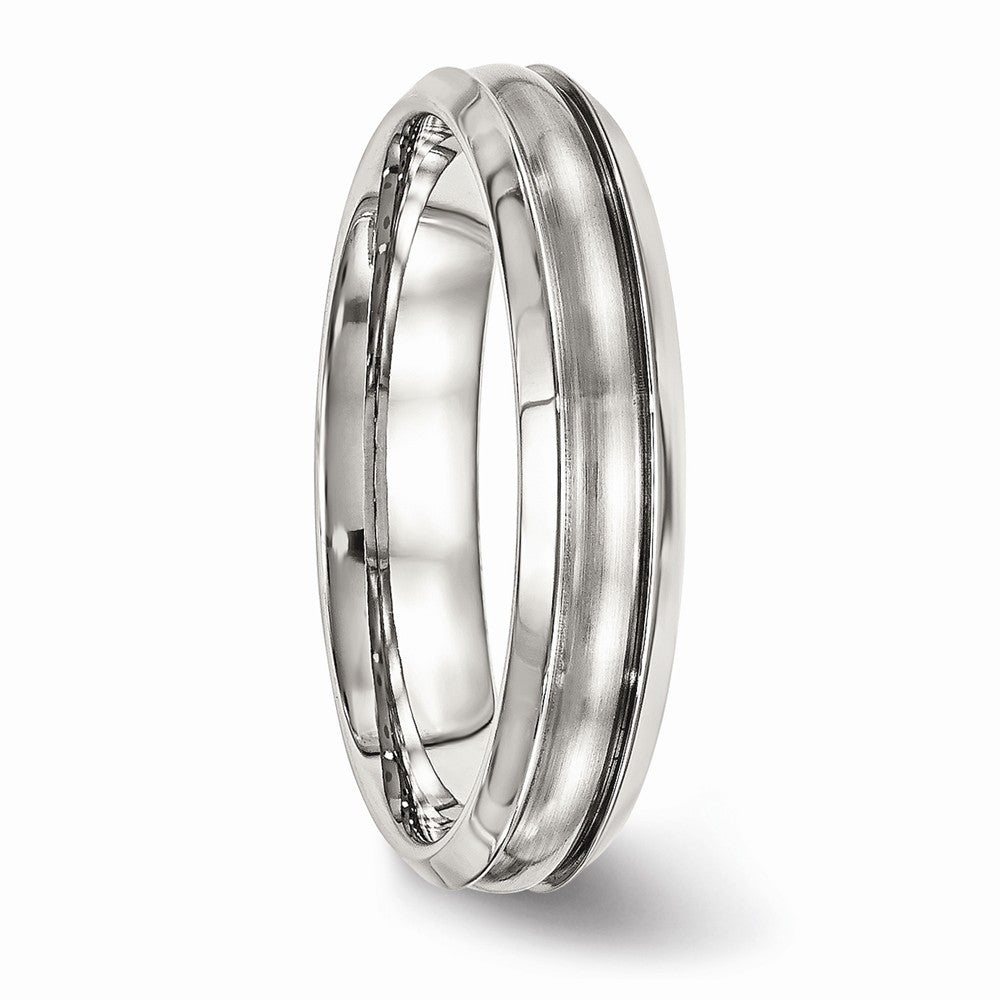 Stainless Steel Brushed and Polished Ridged 5.00mm Band