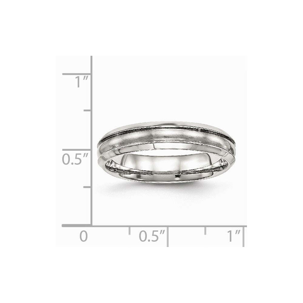 Stainless Steel Brushed and Polished Ridged 5.00mm Band