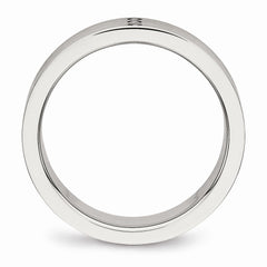 Sophia Jewelers Stainless Steel Wedding Band with Brushed Finish and CZ Elegance