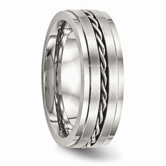 Sophia Jewelers Stainless Steel 7mm Twisted Wedding Band