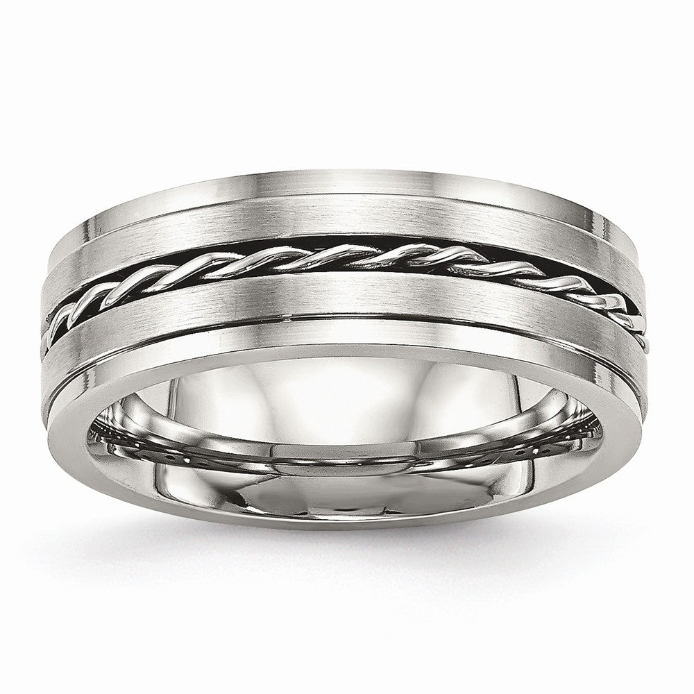 Sophia Jewelers Stainless Steel 7mm Twisted Wedding Band