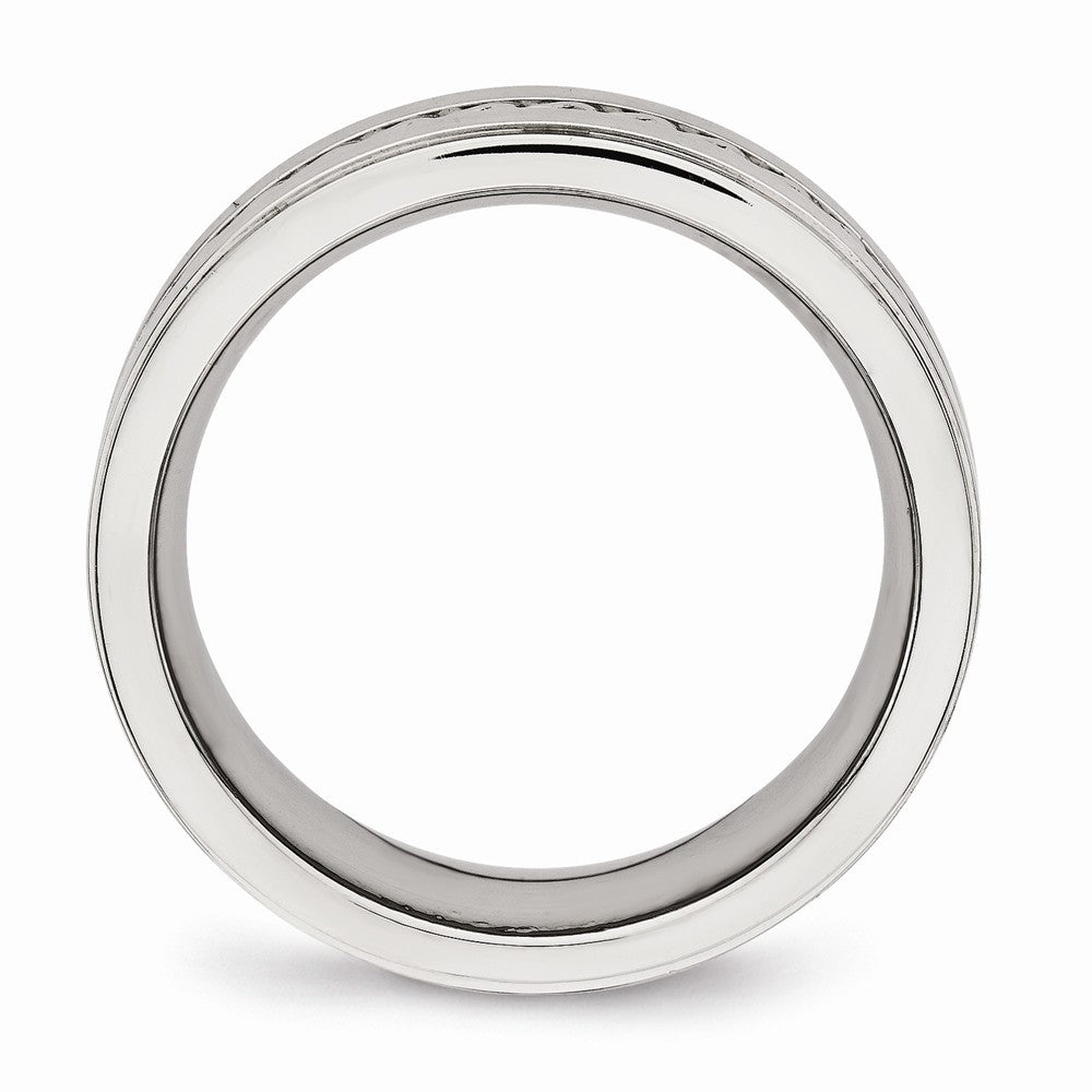 Sophia Jewelers Polished & Brushed Stainless Steel Twisted Wedding Band