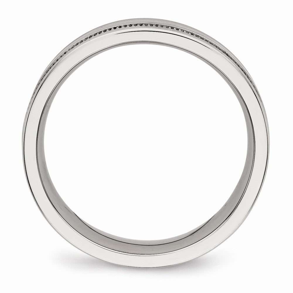 Sophia Jewelers Polished Stainless Steel Grooved 6mm Wedding Band