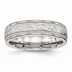 Sophia Jewelers Stainless Steel Polished 6mm Grooved Wedding Band