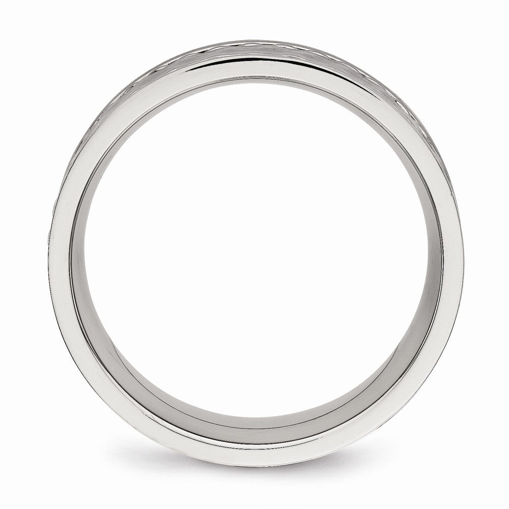 Stainless Steel Polished Hammered Comfort Back Ring